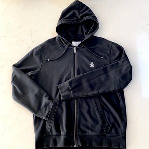 Original Penguin Men’s Zip-Up Hoodie in Black